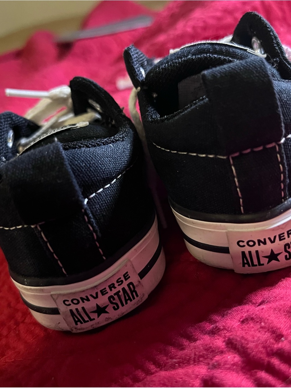 Converse Kids Black and White Low Top Canvas Sneakers - Picture 8 of 8
